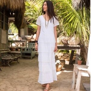 Sundance tiered Fluttering Heart Dress in White